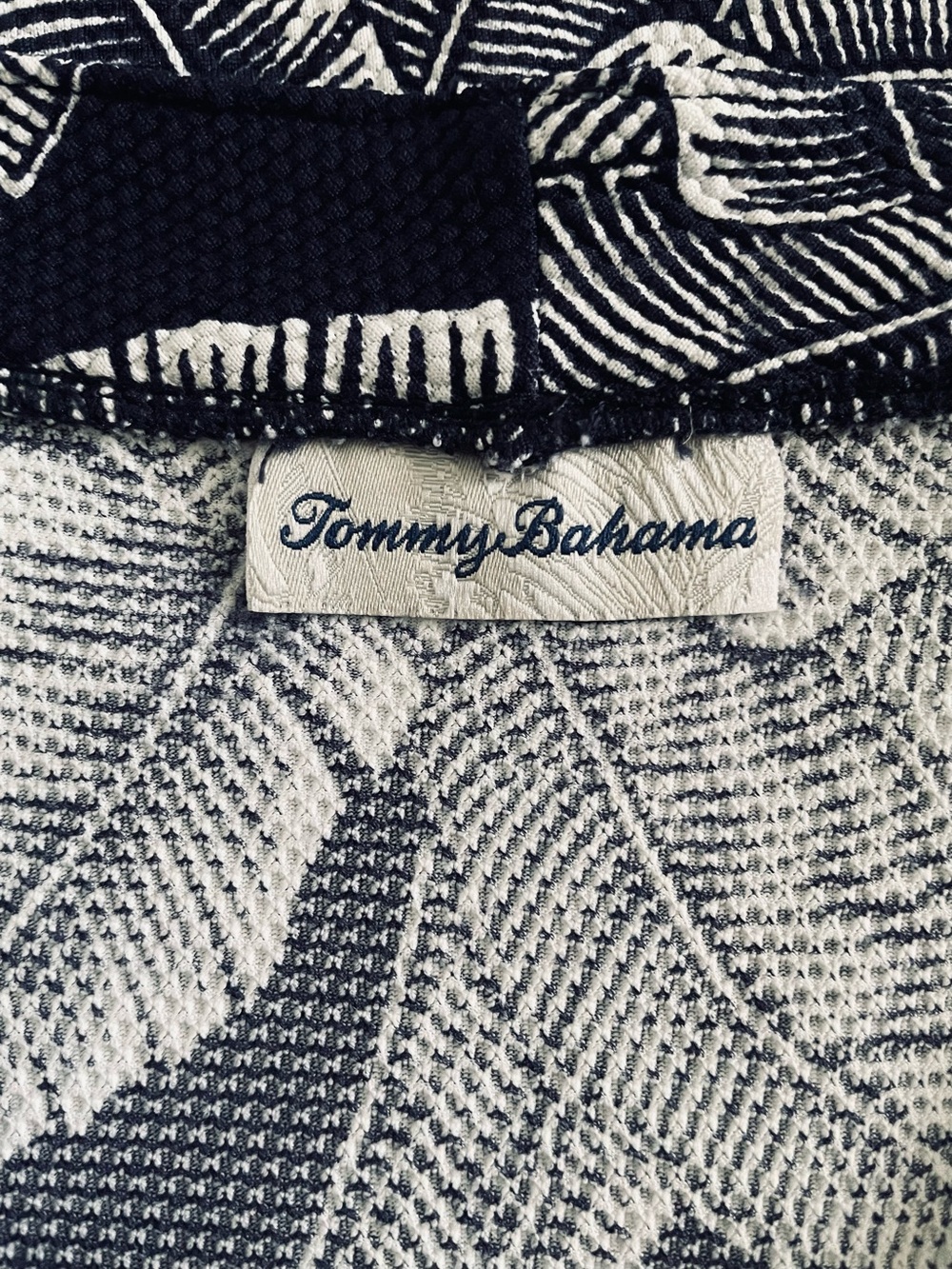 Tommy Bahama Island Cays Navy Blue Palms Lace Up Spa Dress - Picture 5 of 8